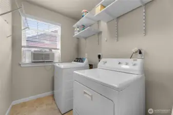 Top floor has the full sized laundry room