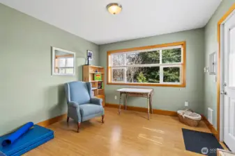 Finished room at back of garage