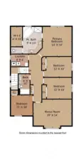 Second level floor plan.