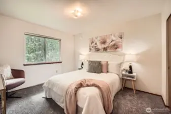 One of the two bedrooms upstairs.