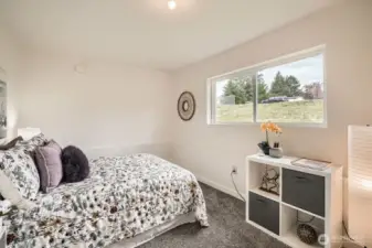 One of two bedrooms downstairs. The downstairs was just finished, so everything in here is new!