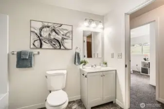 Newly finished full bath downstairs.