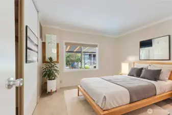 Guest room virtually staged.