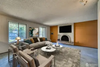 Virtually staged living room.
