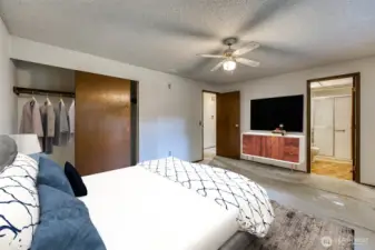 Virtually Staged primary bedroom.