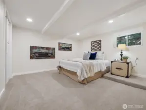 Basement bedroom #1 with double closets.