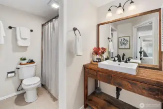 Full Bathroom off primary with extra storage