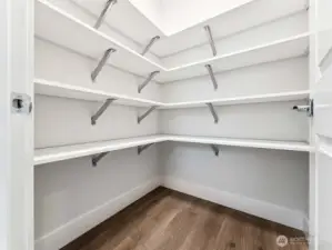 Plenty of storage in the walk in pantry