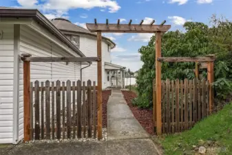 Concrete path leads you the the front door.....