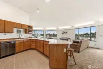 The open space floor plan welcomes you upstairs