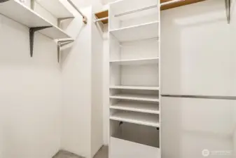 Walk-in closet off master bathroom