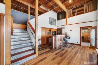 The lower level has a second kitchen and could become a wonderful guest suite.