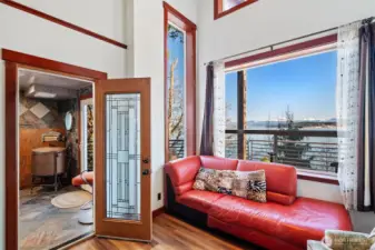 This room is just off the steam room with a view off the second kitchen on the lower level! The door is stunning and the craftsmanship throughout this home is so well done and overstated!