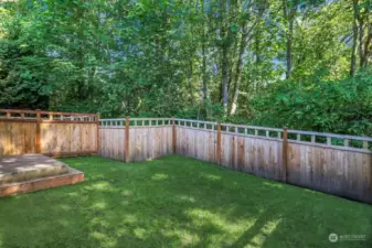 Wonderful south facing, completely fenced backyard, with greenbelt backdrop, offering a private place to enjoy the outdoors