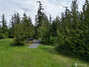 End of the prvate road - view from the south
