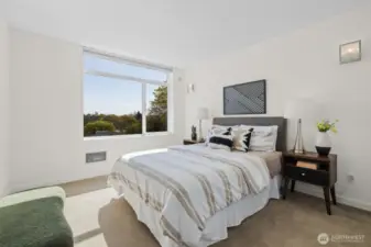 Bright and sunny east facing primary bedroom