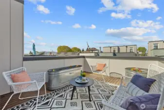 West facing outdoor balcony with gas hookup