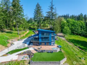Expansive views of the Saratoga Passage.  Private driveway