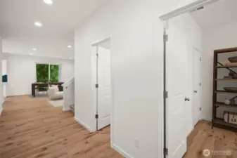 as you enter, find a main floor bedroom. 3/4 bath, as well
