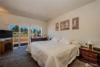Primary suite is scapious and has access to the back deck.