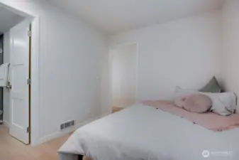 Fully remodeled bedroom with a queen.