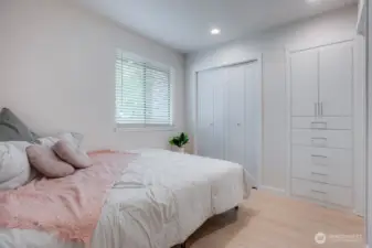 Fully remodeled bedroom with a queen.