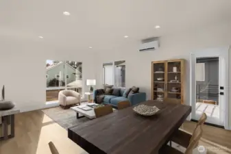 Modern open-concept living area with clean lines and abundant natural light.