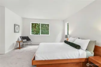 The primary bedroom is a peaceful oasis.