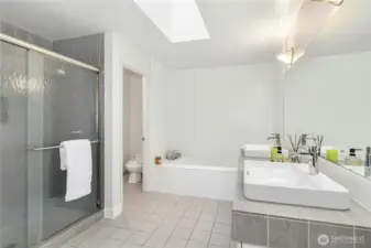 A soaking tub to unwind at the end of a busy day.