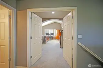 French door entrance to primary bedroom.