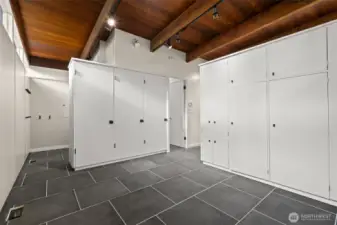 Primary retreat designed with smart storage solutions, freeing the room from the need for extra furniture.