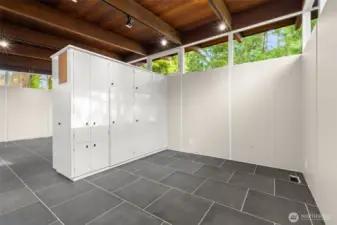 Primary retreat designed with smart storage solutions, freeing the room from the need for extra furniture.