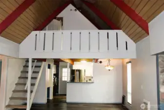 View up to third bedroom and extra room for office or crafts.