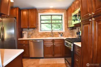 Newly remodeled kitchen with all of the high end fixtures.