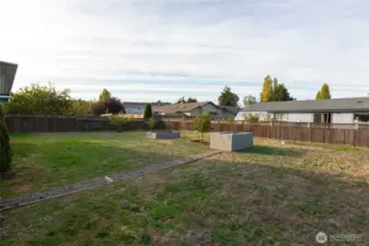 large fenced backyard