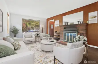 Virtually staged Livingroom.