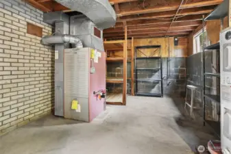 Basement view of furnace.