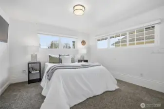 The main floor bedroom is quite spacious and is at the northeast corner of the home.