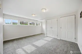 The third bedroom is in the southwest corner of the home and very privately situates, also. This room has a wall of closet storage.