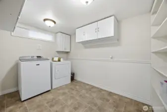 The laundry room is very large! In fact, this could easily be converted into a kitchen should one wish to make the basement a separate ADU.