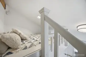 This is the upper loft bed for the northern bedroom off the family room.