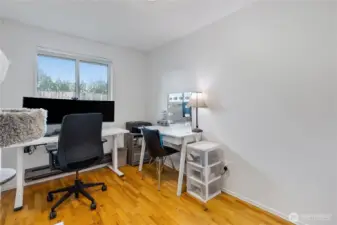Bedroom #2 with hardwood floors.