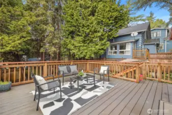 Deck connects seamlessly with kitchen!