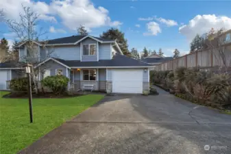 One car garage with plenty of driveway parking.