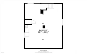 Lower level floor plan. Multipurpose lower level unfolds a great room, offering flexibility for entertainment, relaxation or hobbies.