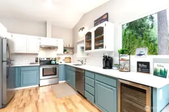Extended kitchen with 2nd beverage fridge