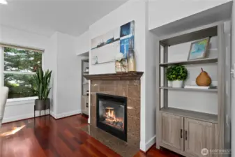 Living room gas fireplace