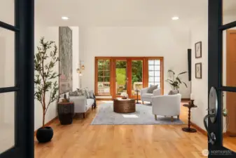 Vaulted ceiling with skylights, madrone flooring, fir finishes, radiant heating, french doors throughout ... luxury surrounds you in this gorgeous home.