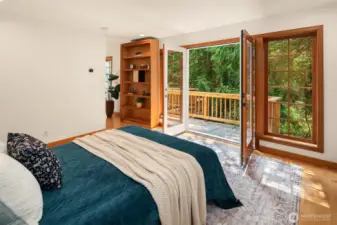 Fall asleep to the gentle sounds of nature right outside your door and enjoy your morning meditations on your private deck.