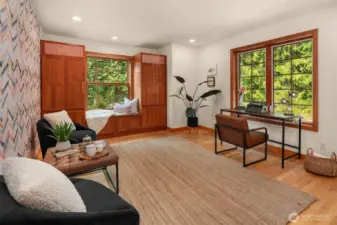 An office with a view and window seat ... what more could you want for your work-from-home life?